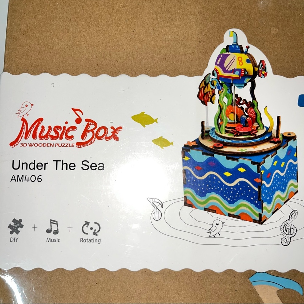 Robotime 3D Wooden Puzzle Music Box Under The Sea